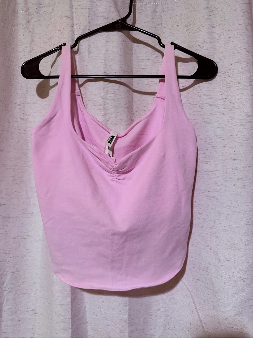 PINK Victoria's Secret Light Pink Scoop Ruched Tank